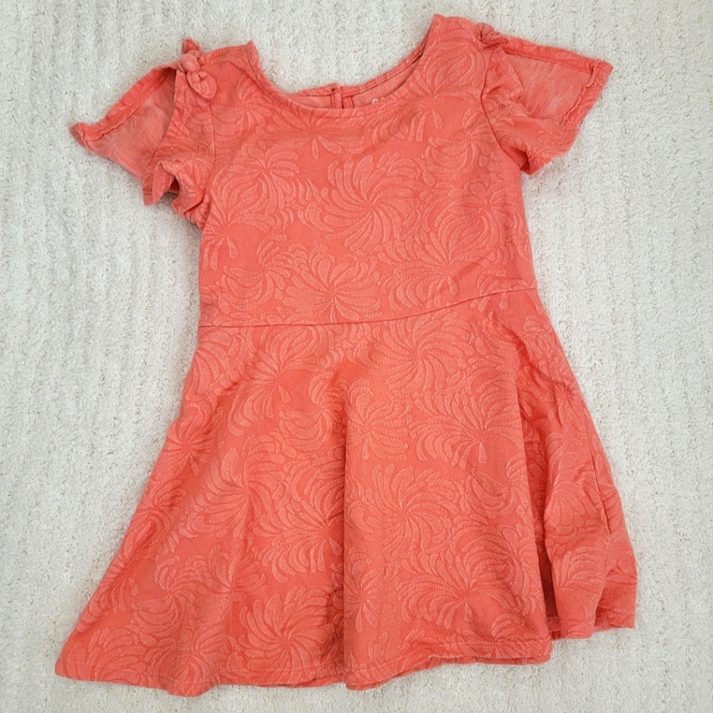4T Peach Colored Dress with Flutter Sleeves